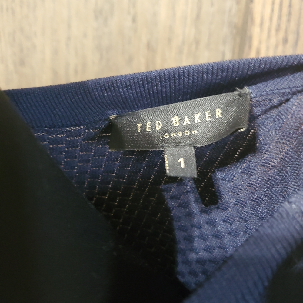 LAST CHANCE Ted Baker Metallic Striped Peplum Sweater - Picture 3 of 4